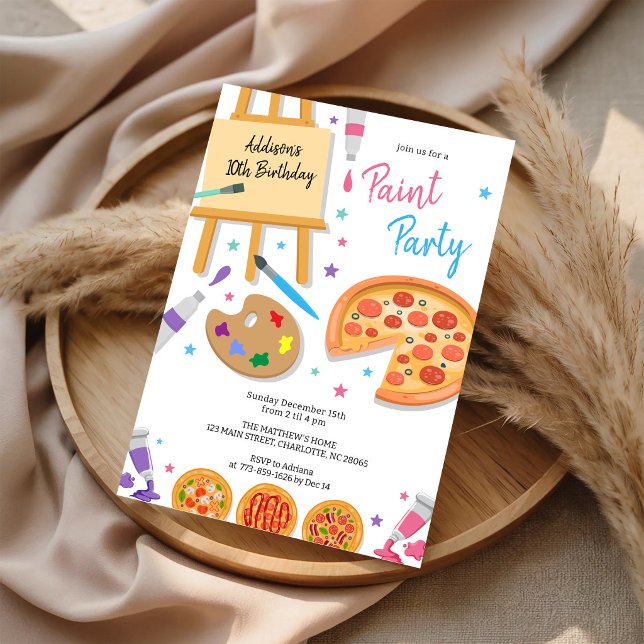 Målarfest Konst Födelsedagsinbjudan Inbjudningar (Skapare uppladdad)