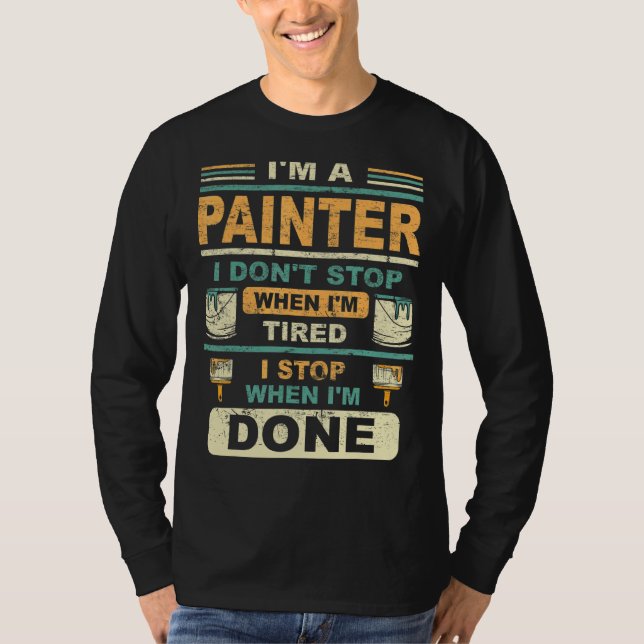 Målarmästare målare hantverkare putsare målning t shirt (Framsida)