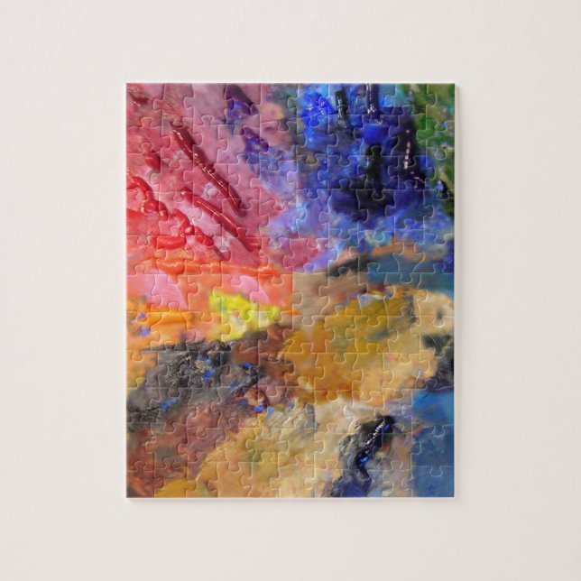 Målarpalett med färgade färger pussel (Vertikal)