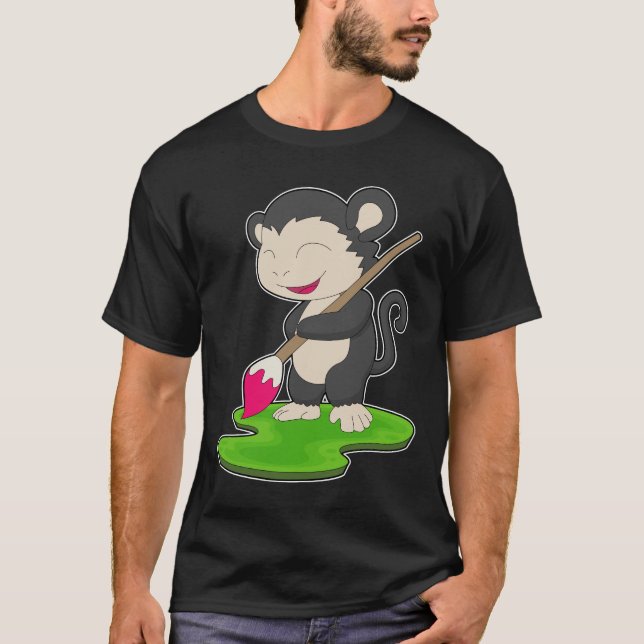 Målarpensel för målarapa t shirt (Framsida)