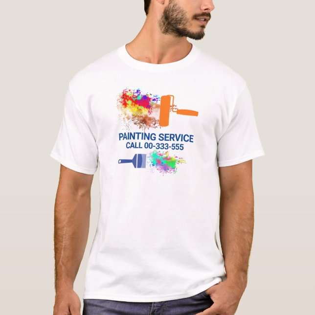 Målarplatta för målfärg för penslar t shirt (Framsida)