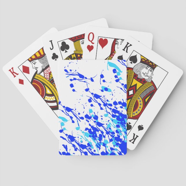 Målarsprut Blå Spel Kort (Baksidan)