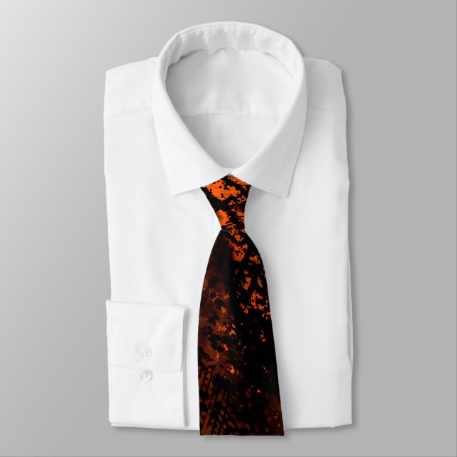Målarstänkeffekt Orange & Svart Slips (Bunden)