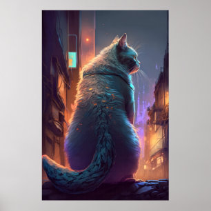 Målartecken för katter av animaliskt Porträtt Poster