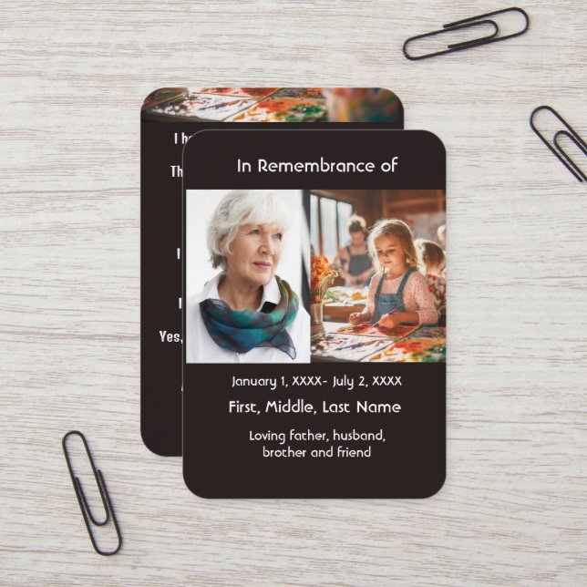 Målarteckning för minneskort visitkort (Fram/Back In Situ)