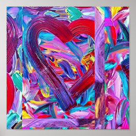 Målat Art Heart, Brushstrokes Poster