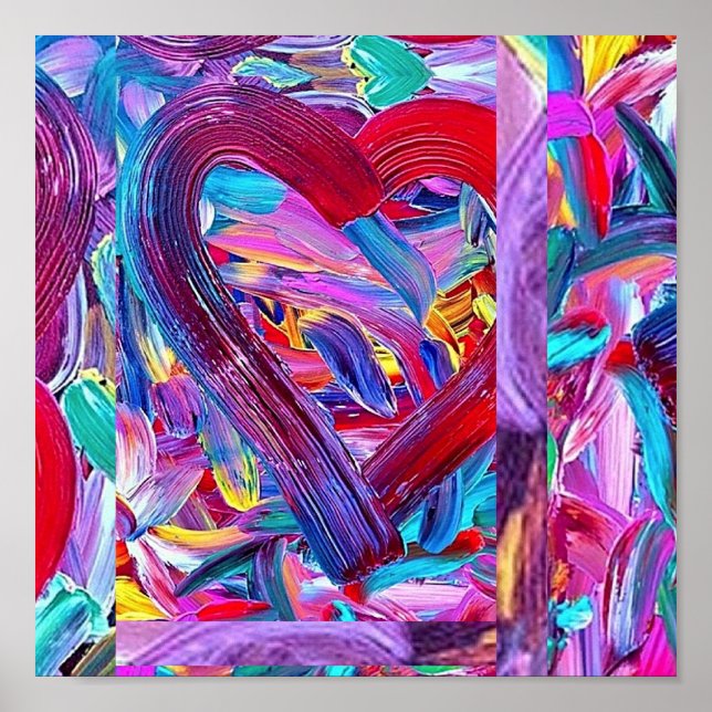 Målat Art Heart, Brushstrokes Poster (Framsidan)