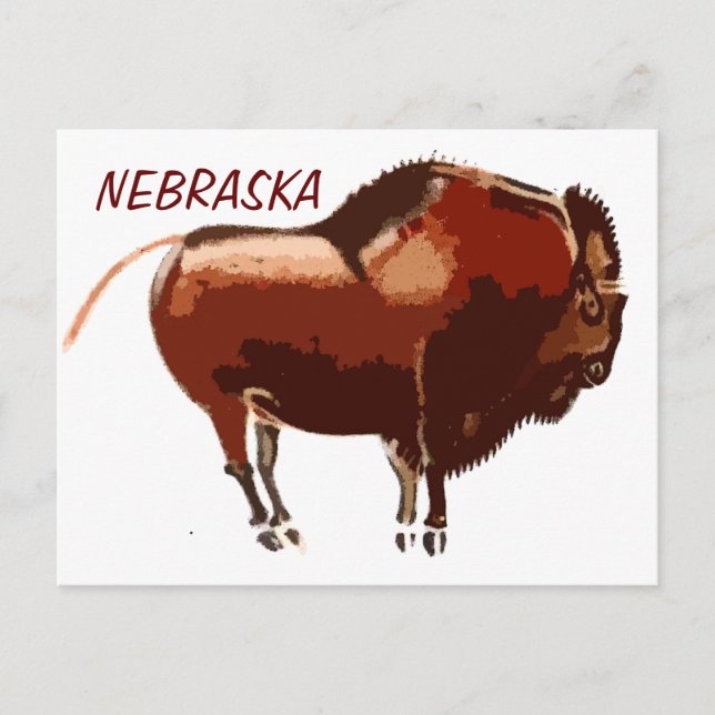 målat Bison Nebraska-vykort Vykort (Framsida)