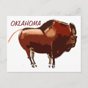 målat bison Oklahoma-vykort Vykort