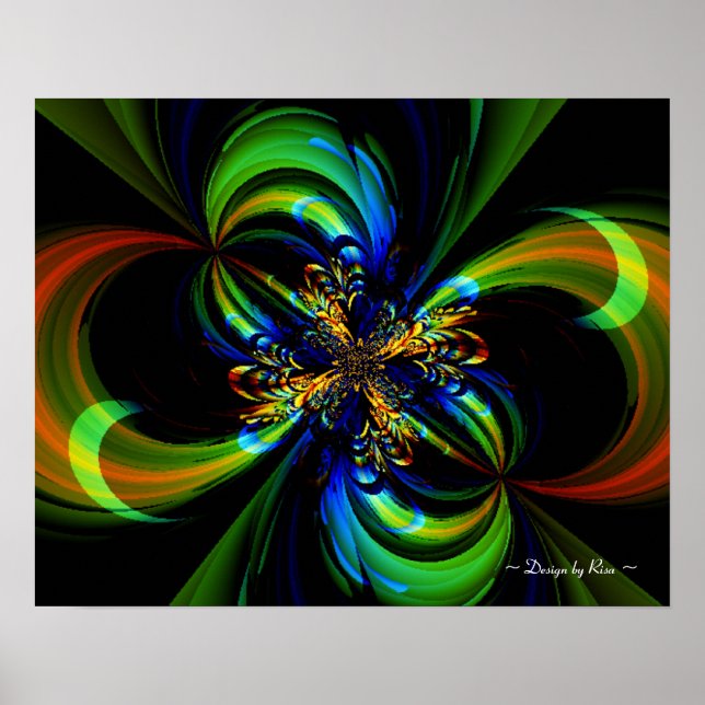 Målat Flow Fractal Poster (Framsidan)