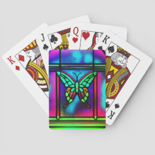 Målat glas casinokort