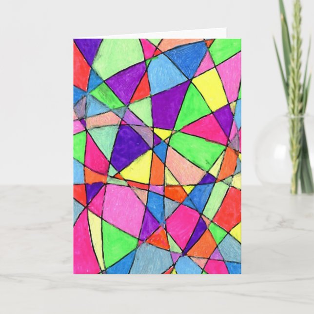 "Målat glas" - kort för abstrakt design (Framsida)
