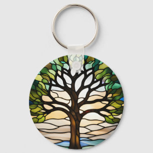 Målat glas nyckelring