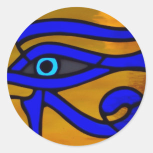 Målat glas (Öga of Horus) Runt Klistermärke
