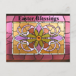 Målat glas. Påsk Blessings. Helg Vykort