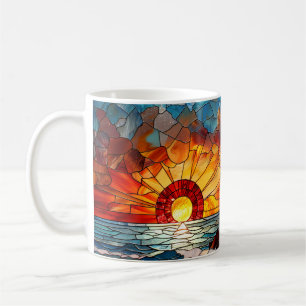 Målat glasfyr Soluppgång Kaffemugg