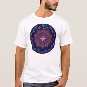 Målat glass centrerar solen tee shirt