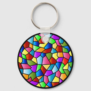 Målat glass cirklar Keychain Nyckelring