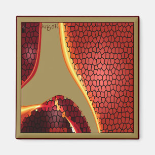 Målat glass - Cranberrymagnet Magnet