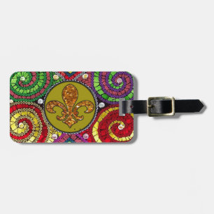 Målat glass Fleur De Lis Göra sammandrag Bagagebricka