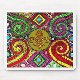 Målat glass Fleur De Lis Göra sammandrag Musmatta