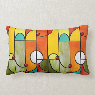 Målat glass för den beskickningstilTiffany fauxen Lumbarkudde