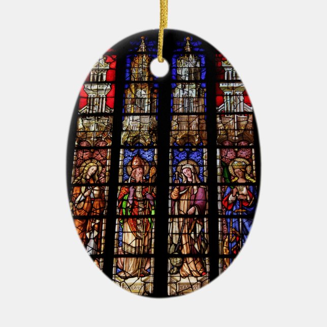 Målat glass i en kyrka i Aixen Provence Julgransprydnad Keramik (Framsidan)