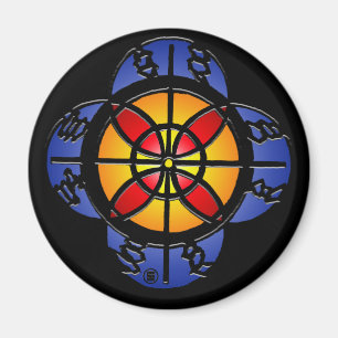 Målat glass magnet