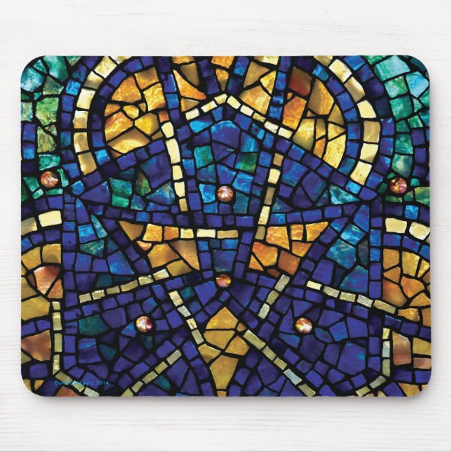 Målat glass mosaiska Mousepad "Kaleidoscope ", Musmatta (Framsidan)