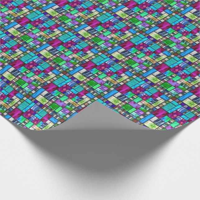 Målat glass som slår in papper presentpapper (Hörn)