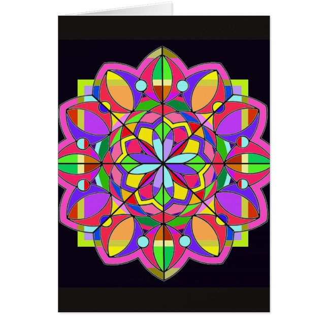 Målat glassdesignen hälsningskort (Framsidan)