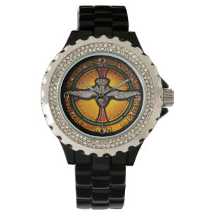 Målat glassduva armbandsur