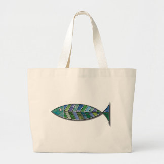Målat glassfisk jumbo tygkasse