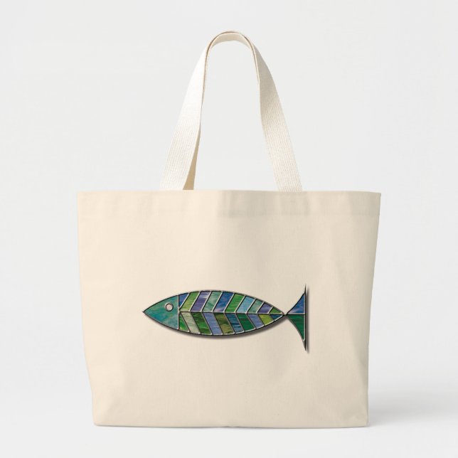 Målat glassfisk jumbo tygkasse (Framsidan)