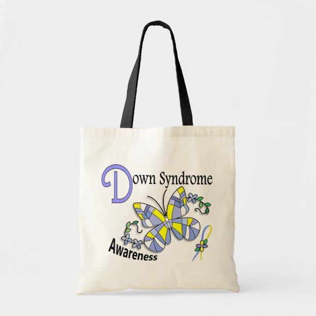 Målat glassfjäril 2 Down Syndrome Tygkasse (Framsidan)