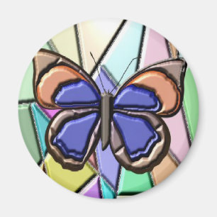 Målat glassfjäril magnet
