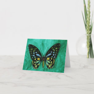 Målat glassfjäril Notecard Kort