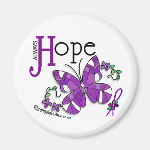 Målat glassfjärilsFibromyalgia Magnet