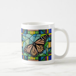 Målat glassfjärilsmugg kaffemugg