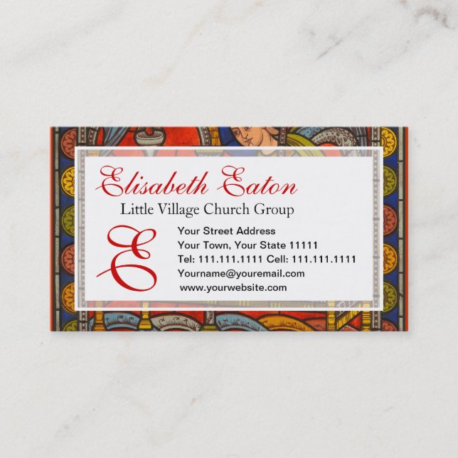 Målat glassfönster från den Chartres domkyrkan Visitkort (Framsida)