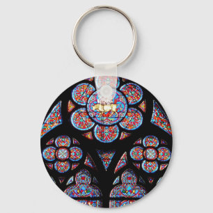 Målat glassfönster Keychain Nyckelring