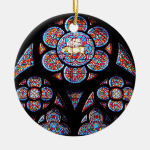 Målat glassfönsterprydnad julgransprydnad keramik