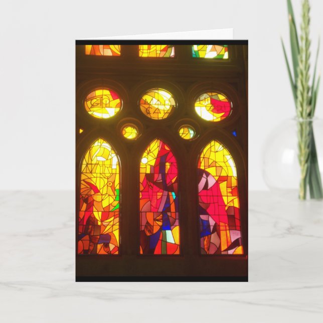 Målat glassgod jul helgkort (Framsida)