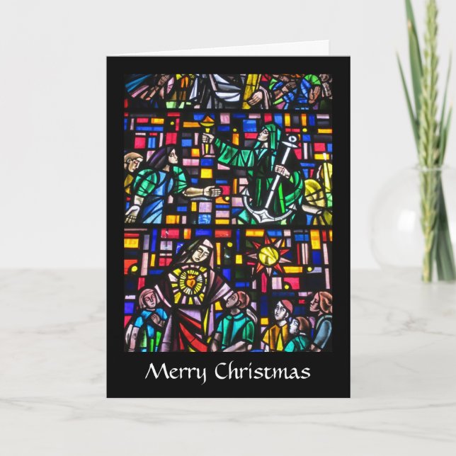 målat glassjul helgkort (Framsida)