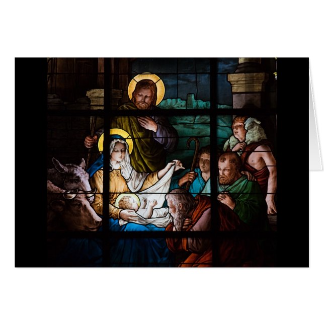 Målat glassjulkort hälsningskort (Framsidan Horizontal)