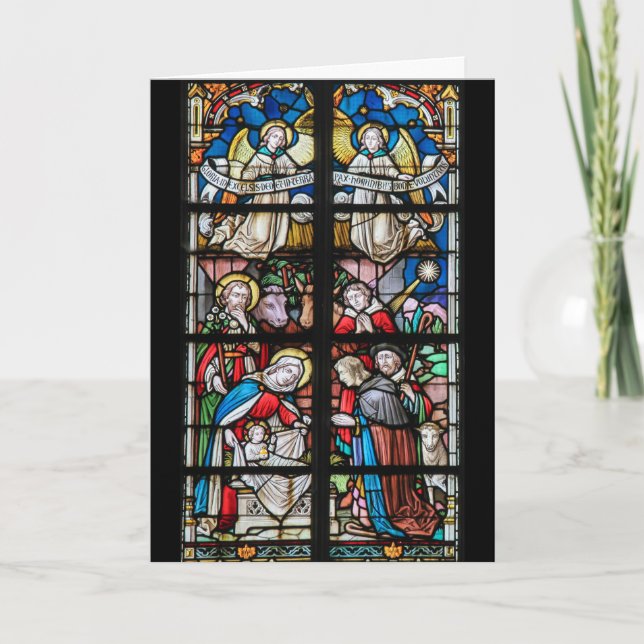 Målat glassjulkort helgkort (Framsida)