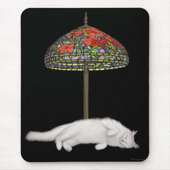 Målat glasskatt Sunlamp Mousepad Musmatta (Framsidan)