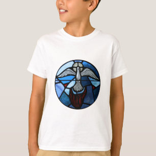 Målat glasskonst för helig ande t-shirt