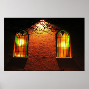 Målat glasskyrka poster