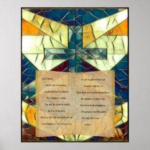 Målat glasslords Bön Poster